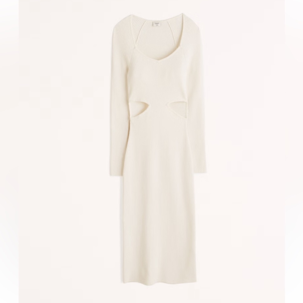 Abercrombie Long Sleeve Cutout Midi Sweater Dress